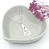 Triangular leaf drop necklace