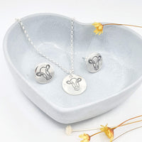 cow necklace and earrings set