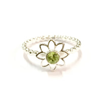 Peridot daisy ring