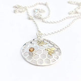 Honeycomb bee and Golden Citrine necklace