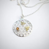 Honeycomb bee and Golden Citrine necklace