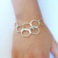Honeycomb bee bracelet
