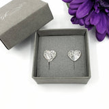Art Deco heart stud earrings
