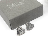 Art Deco heart stud earrings