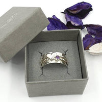 Heart and Amethyst spinner ring