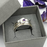 Moon and Amethyst spinner ring