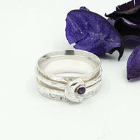 Moon and Amethyst spinner ring