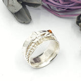 bee honeycomb and Amber spinner ring
