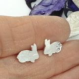 Textured bunny rabbit stud earrings