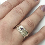 Moon and Amethyst spinner ring