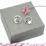 galaxy moon and star earrings