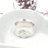 Robin spinner ring with heart wing