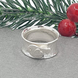 silver ring with robin and heart wing