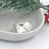 silver ring with robin and heart wing