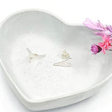 silver wavy heart earrings