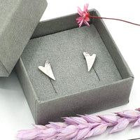 silver wavy heart earrings