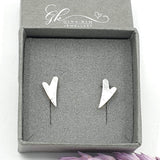 silver wavy heart earrings