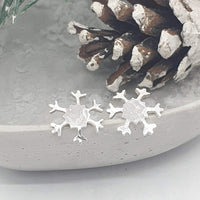 silver snowflake stud earrings
