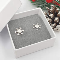 silver snowflake stud earrings