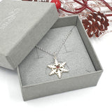 Snowflake necklace with Garnet