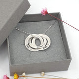 personalised interlocking three circles necklace